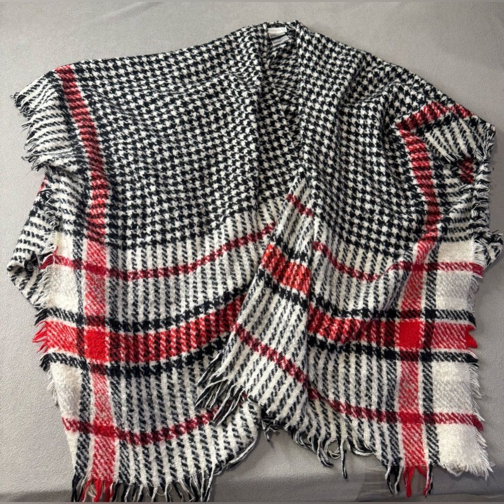Charter Club Women's Houndstooth-Plaid Topper Wrap
